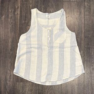 Thread & Supply Blue and White Striped Tank Top